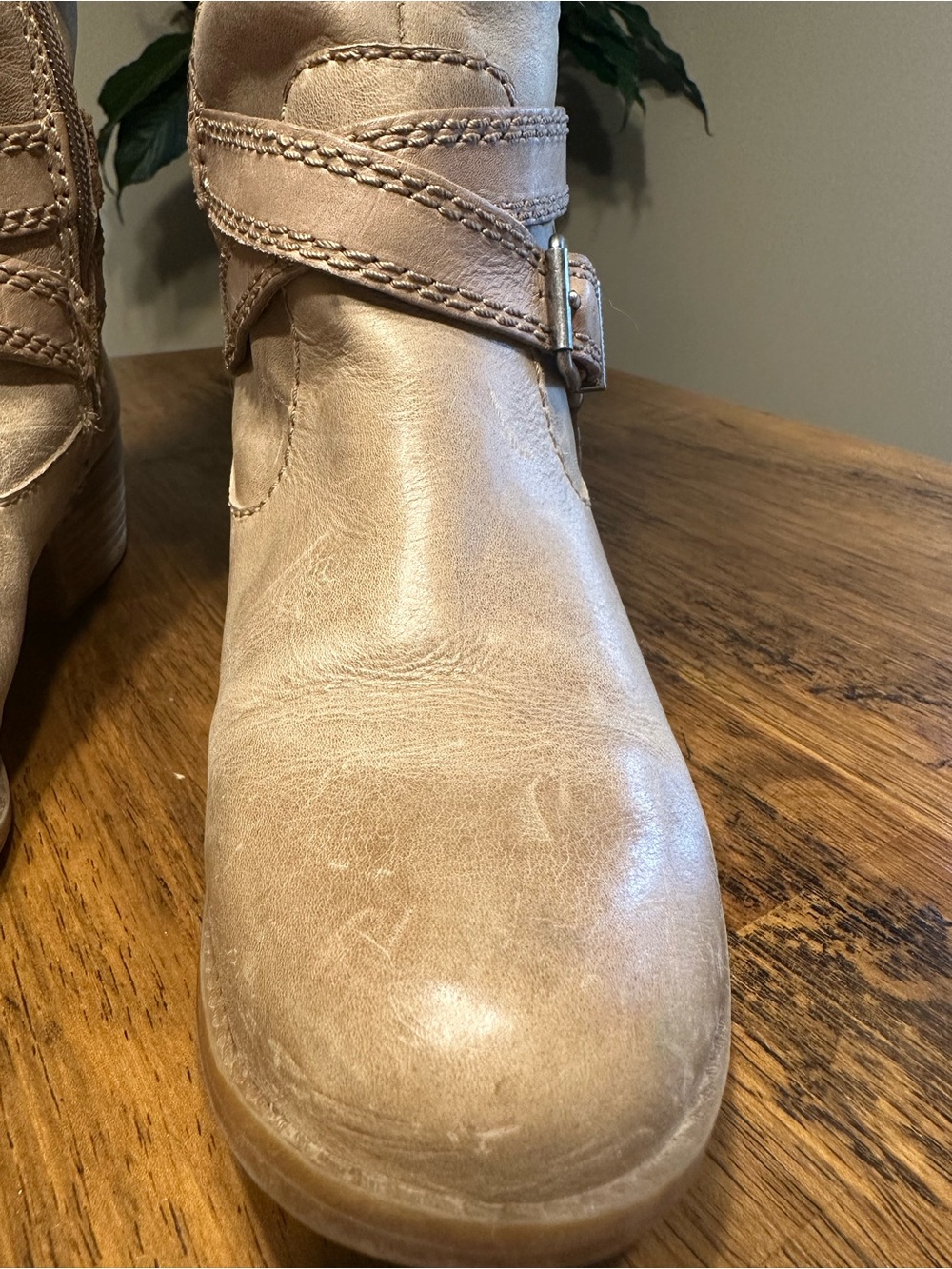 Tall Taupe Gianni Bini Leather Riding Boots - Picture 4 of 12